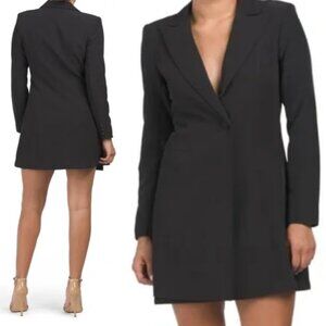 NWT $245 Aidan Aidan Mattox Tuxedo Crepe Cocktail Mini Dress Black Size 2